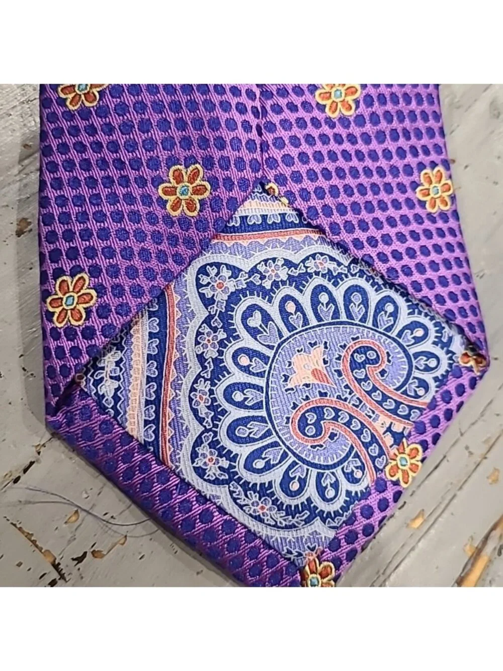 Ted Baker Purple floral 100% silk tie